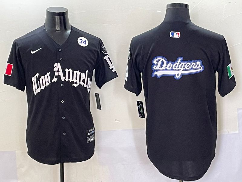 Men Los Angeles Dodgers Blank Black Five generations Joint Name 2025 Nike MLB Jersey style 19->los angeles dodgers->MLB Jersey